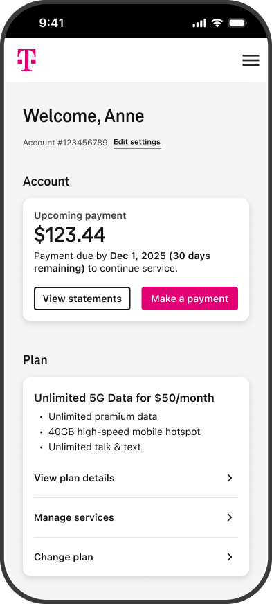 Magenta prepaid dashboard