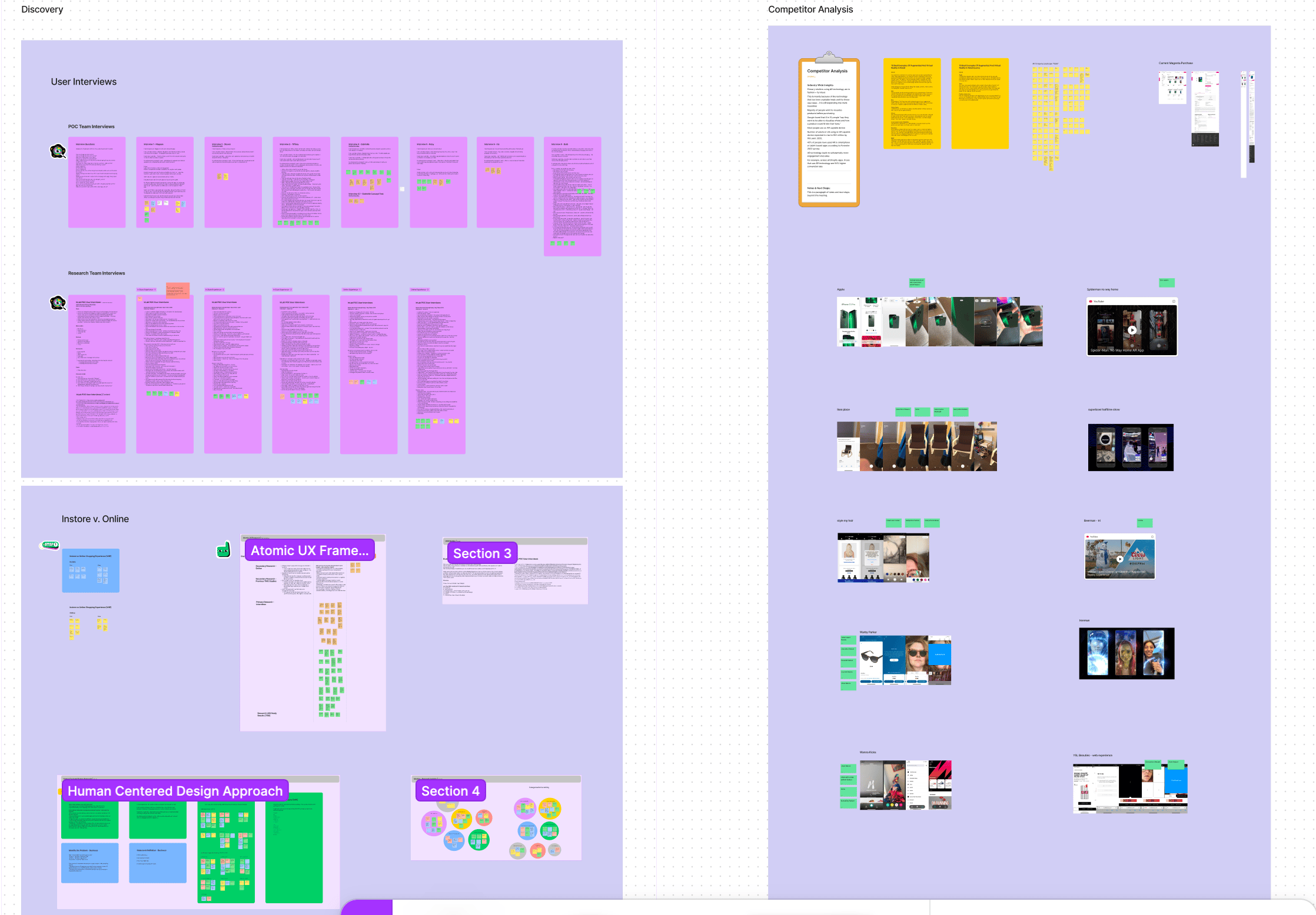 Workpages of interview & competitors notes